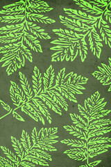 Naklejka na ściany i meble Green printable botanical card. Use for cover, wallpaper, wall art.