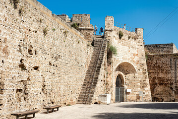 Othello's Tower within the medieval walls of old Famagusta, Cyprus - obrazy, fototapety, plakaty