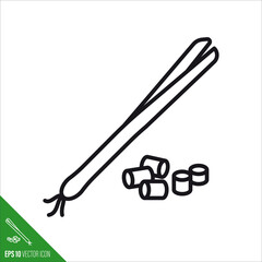 Spring onion line icon vector illustration