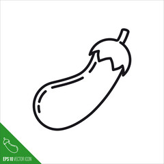 Eggplant line icon vector illustration