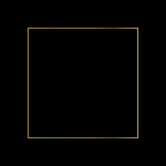 Obraz premium Square Golden Frame on The Black Background. EPS10