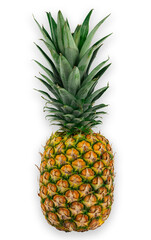 Yellow Ripe ripe pineapple on white background