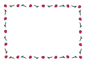 苺と葉っぱのフレーム