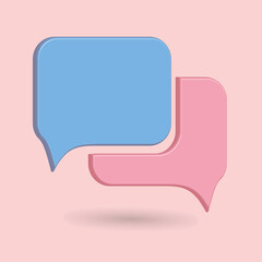 3D speech balloon icon vector, talk cloud, speech shape, chat shape