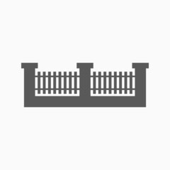 fence icon, picket vector, grate illustration
