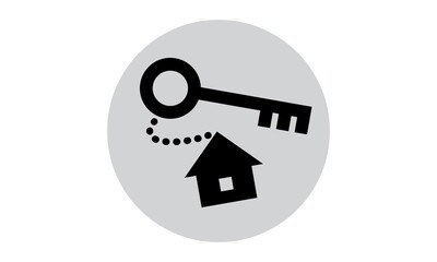 house key icon. logo design element Real estate, key, home symbol. Vector illustration