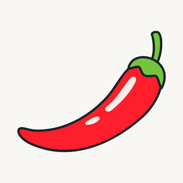 Cartoon vector funny cute Comic characters, chili pepper.