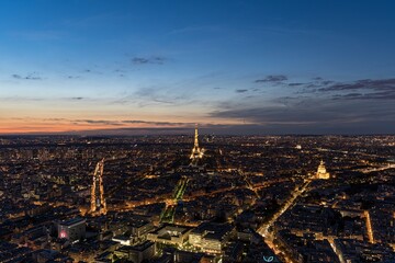 Fototapeta na wymiar Panoramic view of Paris with the Eiffel tower