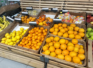 buying vegetables and fruits  at the market