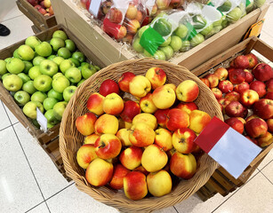 buying vegetables and fruits  at the market