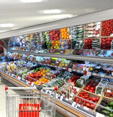 buying vegetables and fruits  at the market
