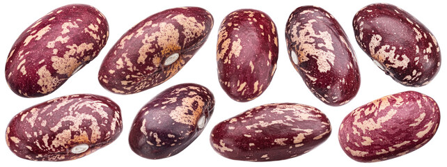 Red speckled beans isolated on white background