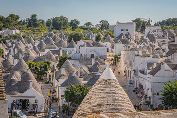 Alberobello is a small town in Apulia, southern Italy. It is famous for its unique trullo buildings.