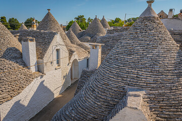 Fototapeta na wymiar Alberobello is a small town in Apulia, southern Italy. It is famous for its unique trullo buildings.