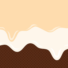 seamless pattern ice cream summer dessert chocolate vanilla  vector isolated background