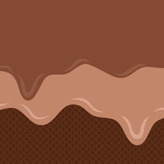 seamless pattern ice cream summer dessert chocolate vanilla  vector isolated background