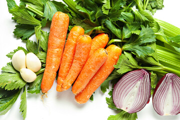 Obraz na płótnie Canvas Vegetables isolated on white. High quality photo.