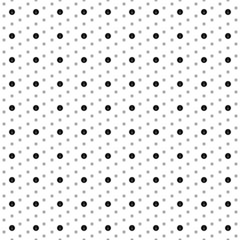 Square seamless background pattern from geometric shapes are different sizes and opacity. The pattern is evenly filled with small black info symbols. Vector illustration on white background