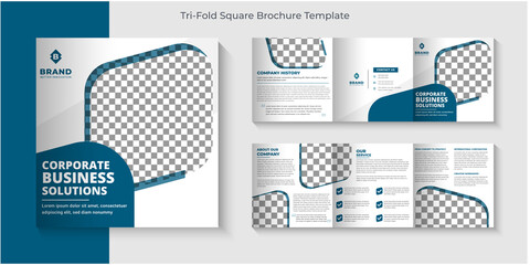 Tri-fold Square brochure design template, Creative corporate business Trifold Square brochure