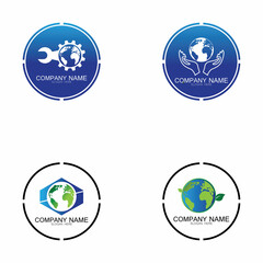 World logo designs vector icon