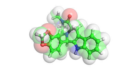 Tadalafil molecule, 3D
