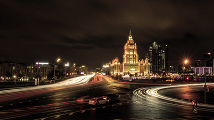 Fototapeta na wymiar Moscow hotel Ukraine general plan