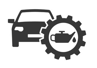 Refill engine oil - vector icon oil change with oilcan