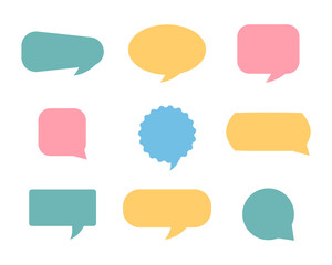 A collection of vector speech and thought communication bubbles