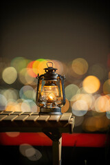 夜景とランタン
