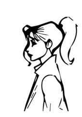 illustration of beautiful serious girl  best graphics design in vector art