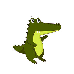 Crocodile cartoon character. Crocodile icon isolated on white background. Vector illustration for design and print