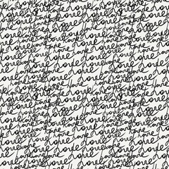 Seamless pattern with the inscription love. The inscription is love. The pattern with the inscription graphics is black. 