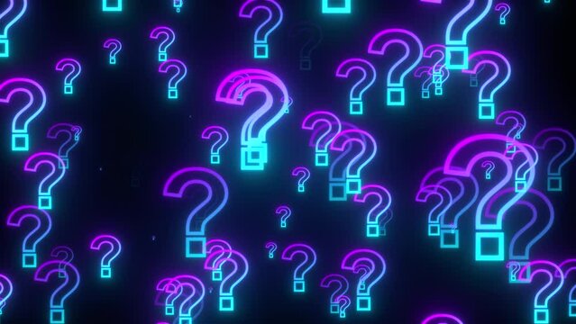 Glowing question marks. Computer generated 3d render