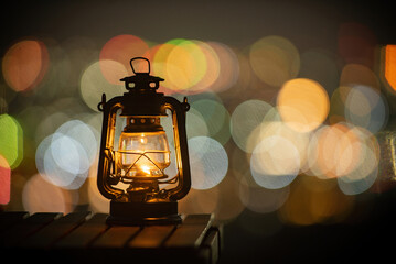 夜景とランタン