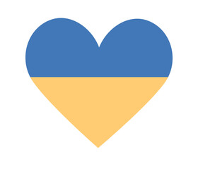 Fototapeta premium Ukraine flag icon in shape of heart. Save Ukraine concept. Vector flat illustration 