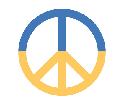 Ukraine peace symbol icon. Stay with Ukraine. Save Ukraine concept. Vector flat illustration 