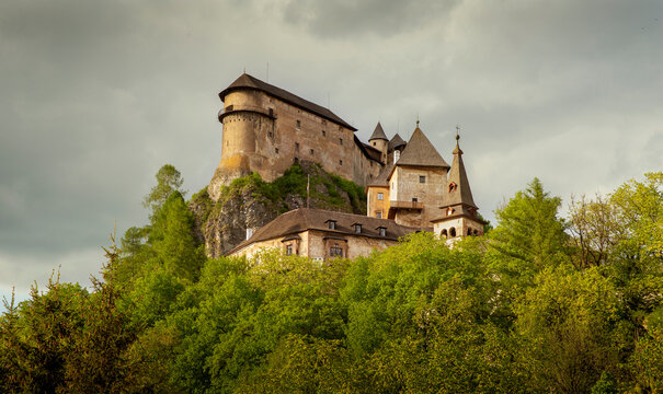 Panorama of Orava Castle in Oravsky Podzamok, Slovakia
