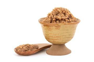 Shrimp paste isolated on white background with clipping path.