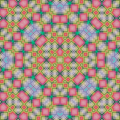Seamless pixel kaleidoscope misaic tile pattern