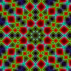 Seamless pixel kaleidoscope misaic tile patter