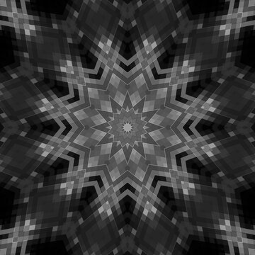 Seamless pixel kaleidoscope misaic tile pattern © fuzzyfox