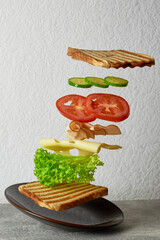Sandwich schwebend 
