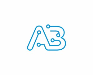 Abstract Letters AB Logo Design Template 001