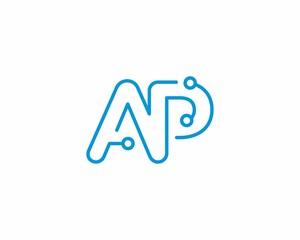 Abstract Letters AP Logo Design Template 001