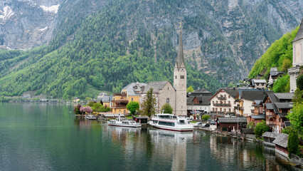 Fototapeta premium Breathtaking view of Hallstatt, Austria.
