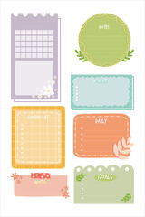 Cute Pastel Notes for Planner Set