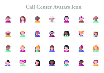 illustration of call center avatars icons best graphics design in vector art