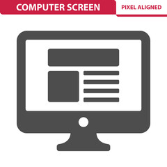 Computer Screen Icon. Web Design, SEO