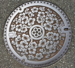 Manhole cover in Dazaifu, Japan