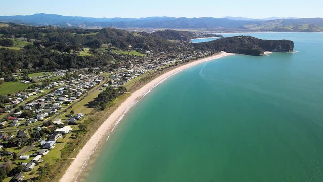 Scenic flight over Cooks beach in the Coromandel peninsula
